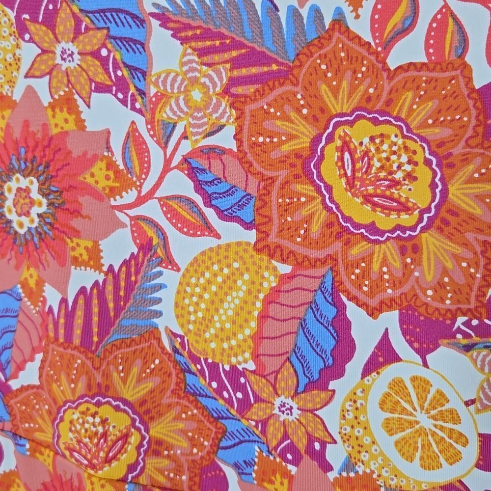 Talbots‎ Effortless Jersey Knit Side Tie Dress Size L Botanical Citrus Vacation - Picture 10 of 14